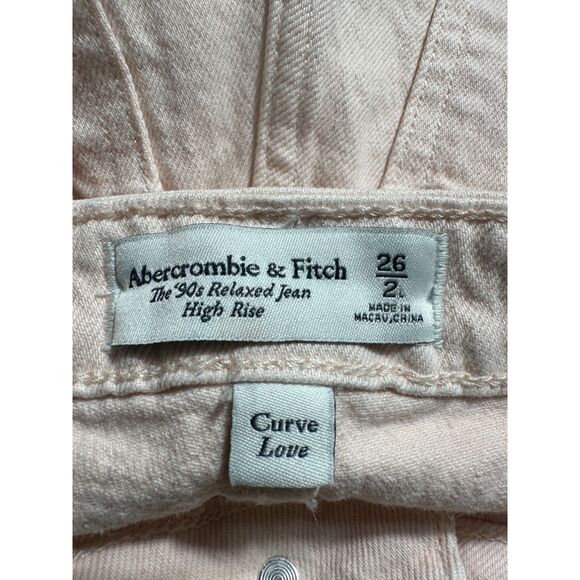 Abercrombie and Fitch The 90's Relaxed Fit Light Pink Curve Love Size 2L NWT - Picture 4 of 6